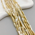 Natural mother of pearl water drop beads with iridescent luster for jewelry making - Large Teardrop Style / Natural