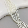 Polished white natural shell round beads for DIY jewelry making in a strand - 2mm Round Bead / White
