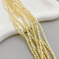 Natural light yellow shell beads for DIY jewelry making, glossy round pearl finish - 4mm Round Bead / Natural