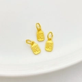 Three gold-plated Fu brand charms with matte finish and lucky character for DIY jewelry - Small Fortune Plate Style (888) / 5.5*10.5mm