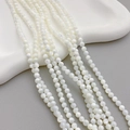 Natural white shell round beads for DIY bracelets with iridescent luster finish - 5mm Ball / White