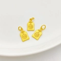 Three-piece gold sand matte finish Fu bag charms for DIY jewelry making - Double-Sided Fortune Plate Style (888) / 8.5*16mm