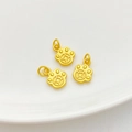 Three golden cat paw pendants with sand gold matte finish for DIY jewelry making - Cat Paw Copper Coin Style (888)