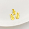 Golden oval lucky charms with relief lettering for DIY jewelry making accessories - Good Luck Charm Style (888)