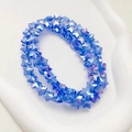 Donkerblauwe stervormige gefacetteerde glaskristallen kralen met iriserende AB-coating - 1 Stuk/Verpakking (8mm) / Blauw