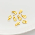Gouden Ping An bedeltjes voor DIY sieraden maken met Chinese karakters in reliëf - Ping'an Dubbelzijdige Hanger 5.5*8mm