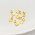 Zandgouden hangers Xi en Le voor DIY sieraden maken met een gepolijste afwerking - Xile Dubbelzijdige Hanger 5.5*8mm