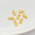 Gouden matte geluksamuletten met Chinese tekens voor DIY sieraden maken - Wanshi Dubbelzijdige Hanger 5.5*8.5mm