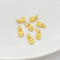 Gouden Da Ji bedeltjes voor DIY-sieraden met matte afwerking en 3D-reliëfletters - Daji Dubbelzijdige Hanger 5.5*8.5mm