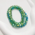 Groene stervormige gefacetteerde kristallen kralen met aurora-coating voor sieraden - 1 Stuk/Verpakking (8mm) / Donkergroen