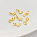 Matgouden vlinderhangers met reliëf voor het maken van sieraden set van 7 stuks - Vlinder Dubbelzijdige Hanger 6*9mm