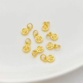 Set van 8 goudkleurige holle Ji-karakter hangers voor DIY-sieraden maken - Ji Karakter Hanger 6*9mm
