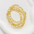 Meerlaagse armband van iriserende gele stervormige kristallen kralen met aurora-glans - 1 Stuk/Verpakking (10mm) / Champagne