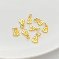Set van 8 gouden kalebas hangers met 吉祥 gravure voor DIY sieraden maken - Flessenpompoen Ji Karakter Dubbelzijdige Hanger 7*11mm