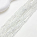 Tiras de piedras ojo de gato blancas facetadas para creación de joyas artesanas - Blanco (Cuenta Facetada) / US 4