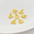 Zeven gouden Fu-hangers met gehamerde textuur voor DIY-sieraden maken set van 7 - Fushun Dubbelzijdige Hanger 7*9mm