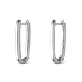 Vista dettagliata di orecchini a cerchio a U in argento con finitura a specchio lucida - 20mm / Argento (JQH0416-SS)