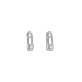 Orecchini a forma di spilla da balia in argento con zirconi dallo stile minimalista - Safety Pin Earring / 24k / Argento