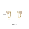 Boucles d'oreilles clips cœur doré avec pavé de cristaux mesurant 9,5 mm de haut - Style Cœur Pavé de Strass (JQH0178-GG)