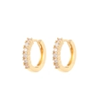 Orecchini a cerchio placcati oro con scintillanti zirconi cubici per un look elegante - Medio / Oro