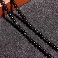 Polierte natürliche schwarze Onyx-Perlen für DIY-Schmuck mit glattem Mineral-Finish - 20 Stück/Packung (4mm) / Einzelnes Regenbogenauge Obsidian