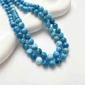 Blaue Natursteinperlen aus Tigerauge Kristall für DIY Schmuck und Armbänder - Larimar Apatit / 8mm (5 Stück/Packung)