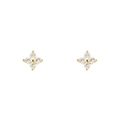 Elegante gouden bloem oorknopjes met zirkonia steentjes voor een minimalistische luxe look - Bloemvorm Oorknopjes (W80353-G-2) / 24K / Goud