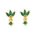 Boucles d'oreilles dorées élégantes avec pierres marquises vertes et détails vintage - 24K / Or - Zircone vert