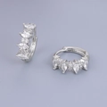 Luxe zilveren oorringen met marquise en rond geslepen zirkonia edelstenen - 24K / Zilver (JQH0430-SS)
