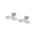 Boucles d'oreilles luxe en argent S925 avec zircons cubiques en forme de vague - Style Puce de Rangée d'Arc Argenté (JQH0341-SS)