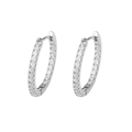 Créoles en argent avec micro-pavage de zircons ronds et finition hautement polie - 19mm / Argent