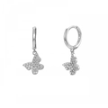 Detalle del sello Ag925 en pendientes de mariposa en plata con circonitas blancas - Plata Zircón Blanco Individual