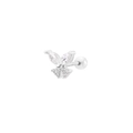 Gros plan de la boucle d'oreille papillon en argent S925 sertie de zircons cubiques - Style Papillon (JQH0140-SS-5) / Argent