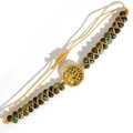 Braided bracelet with natural African pine stones and a gold-plated Tree of Life charm - African Pine Tree of Life Style (B-B24071303A)