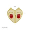 Detailed view of magnetic sun moon heart pendant showing 34mm height and 28mm width dimensions - Wavy Heart Pendant Only (Without Chain)