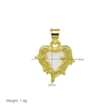 Detailed view of a gold heart pendant with white inlay and dimensions of 20mm by 14mm - Flowing Texture Heart Pendant (DN251203-B) / Pendant Only (Without Chain)