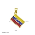 Detailoverzicht van de 18K vergulde Venezuela vlag hanger met afmeting 25mm bij 18mm - Rechthoekige Vlagvorm (Venezuela Vlagkleuren) (DN251213-F) / Alleen Hanger