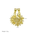 Detailed size chart for Sun and Moon pendant with dimensions 23mm and weight 3.0g - Pave Sun Moon Pendant Only (Without Chain)