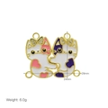 Detail view of two-piece cat pendants with enamel filling, dimensions 29mm by 24mm - Cat Back Pendant Only (Without Chain)