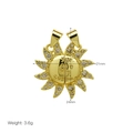Detail of gold sun puzzle pendant with You Are My Sunshine engraving and white zircon - Sunshine Sun Puzzle Pendant Only (Without Chain)