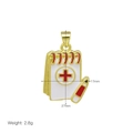 Detail view of medical diary pendant with dimensions 27mm x 17mm and weight of 2.8g - Medical Notebook Style (DN251209-D)