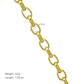 Détail d'une chaîne en cuivre plaqué or de 6mm, avec une longueur de 100cm et 55g - Style Long Maillon Ovale 6mm (DN251126-E)
