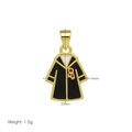 Macro view of gold academic robe pendant with size markings and weight details - Academic Gown Style (DN251209-E)