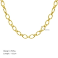 Détail de la chaîne à gros maillons plaquée or 18 carats 5,5mm avec poids et longueur - Style Collier Large Maillon 5.5mm (DN251126-G)