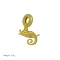 Close-up of golden chameleon charm with 2.0g weight and textured metal details - Curled Tail Chameleon Style (DB251208-G) / Pendant Only (Without Chain)
