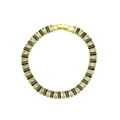 Detail of 18K gold-plated tennis bracelet with square black and white zircon stones - Black & White Alternating (DB260106-L)
