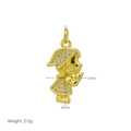 Detail showing 18K gold plated girl pendant with cubic zirconia and exact size markings - Cartoon Praying Girl Pendant Only (Without Chain) (DN260120-F)