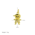 Detailed macro view of 18K gold-plated boy pendant with zircon crystals and dimensions - Cartoon Boy with Hat Pendant Only (Without Chain) (DN260120-I)