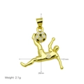 Ciondolo calciatore dorato dettagliato con dimensioni 26mm x 21mm e peso di 2,1g - DN260117-H Ciondolo Solo (Senza Catena)