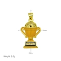 Dettagli del ciondolo trofeo di calcio dorato con dimensioni 16mm x 29mm e peso 2,6g - DN260117-I Ciondolo Solo (Senza Catena)